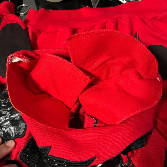 VTG Bonnie and Bill by Holly Red Floral Print Embellishment Shoulder Pad Size M - Picture 6 of 8